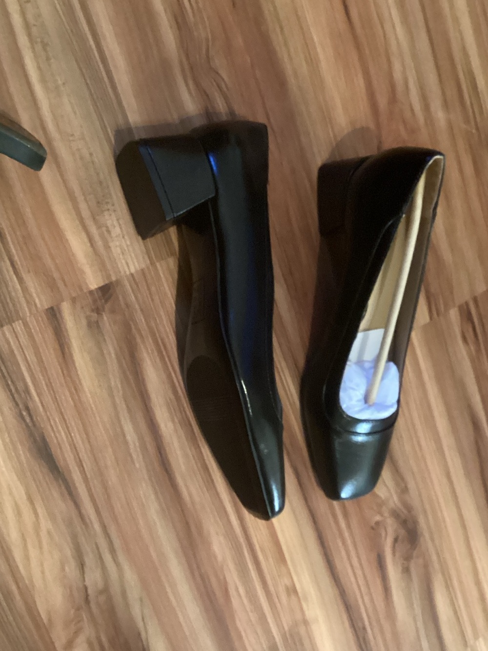 Naturalizer Black Low Block Heel Pumps